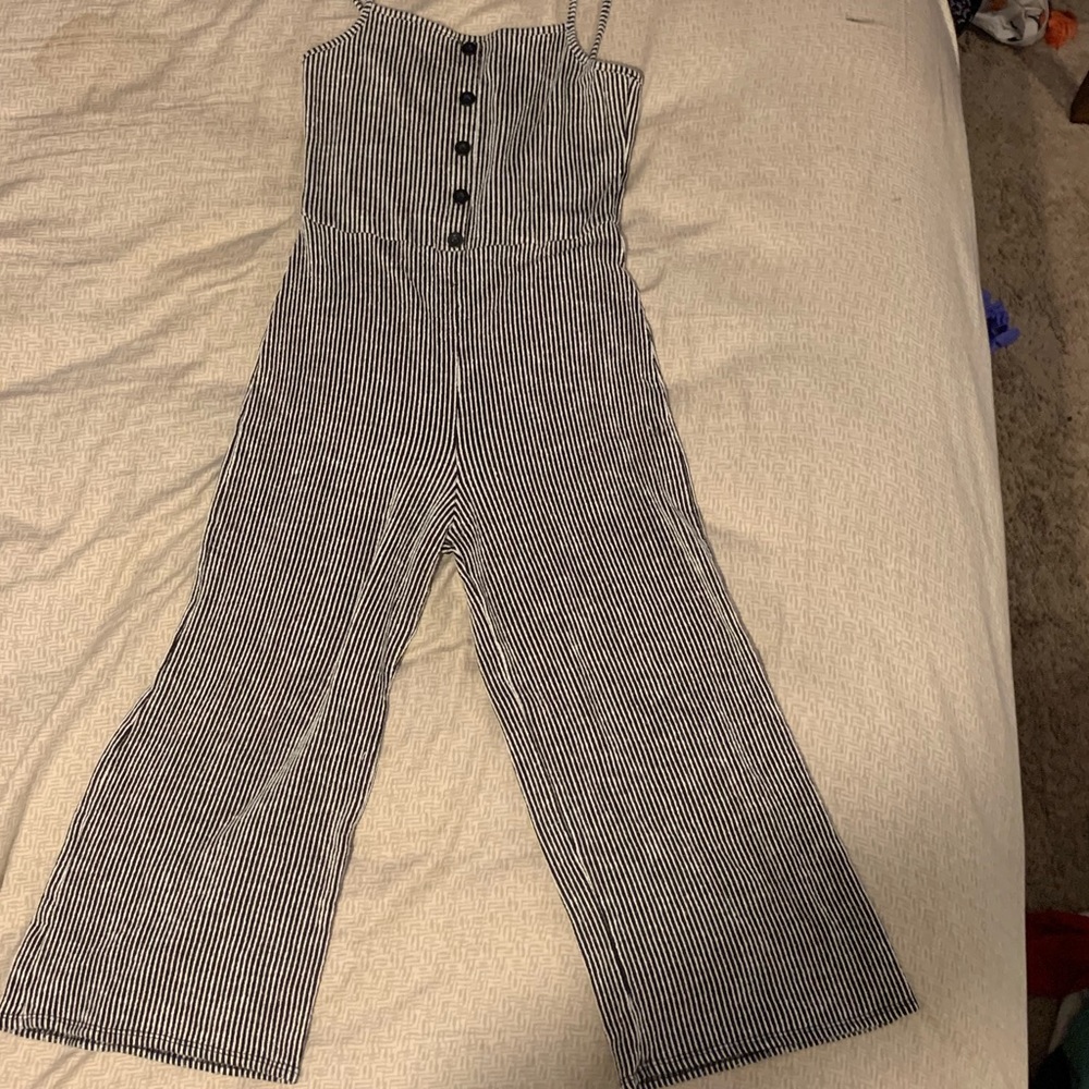 Black & white striped romper